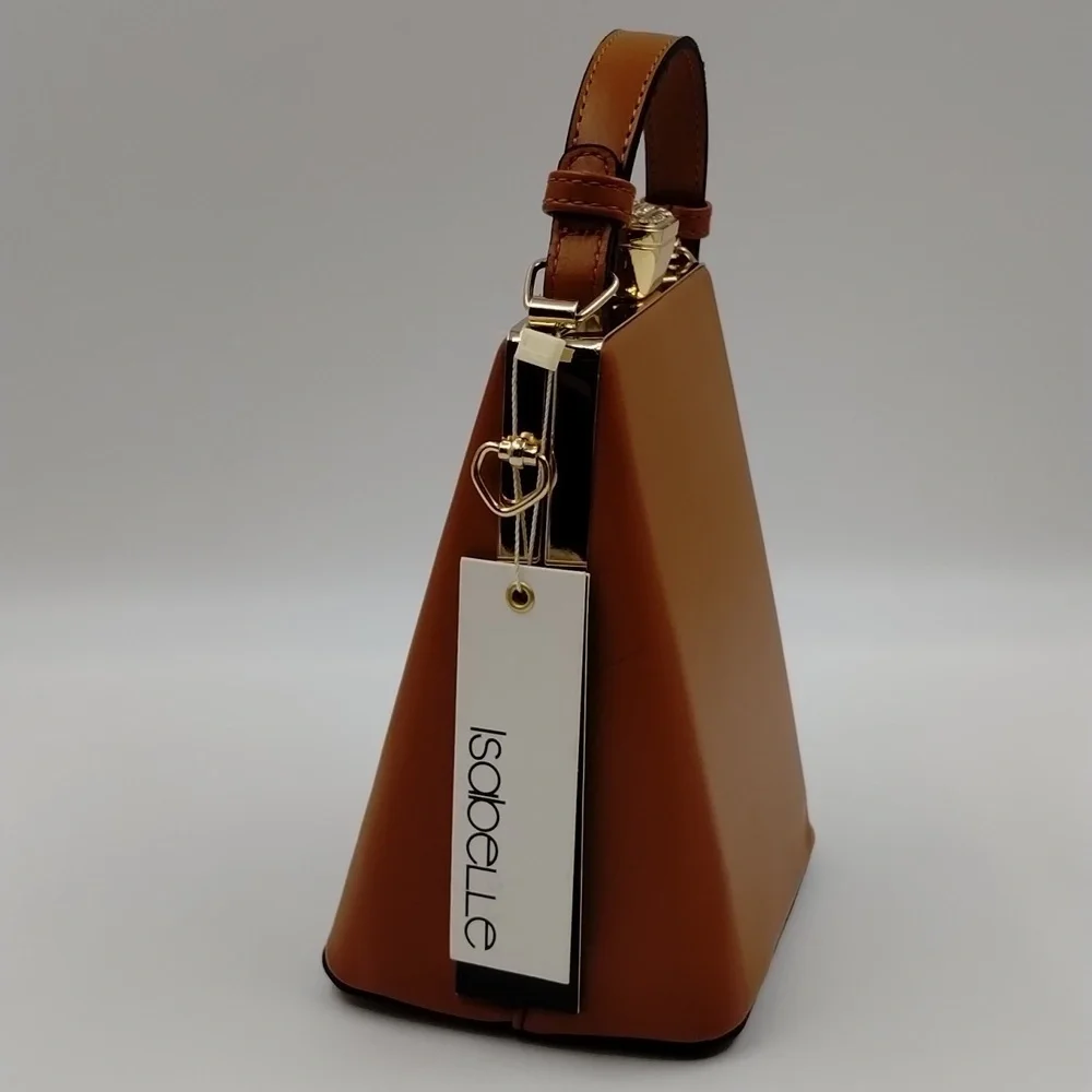 Sophisticated Brown Baby Bag with Gold Accents